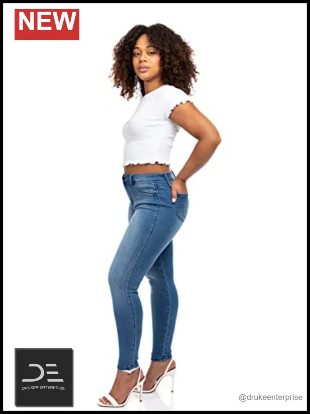 High-Rise Stretch Ankle Skinny Butter Jeans Mid-Rise 30